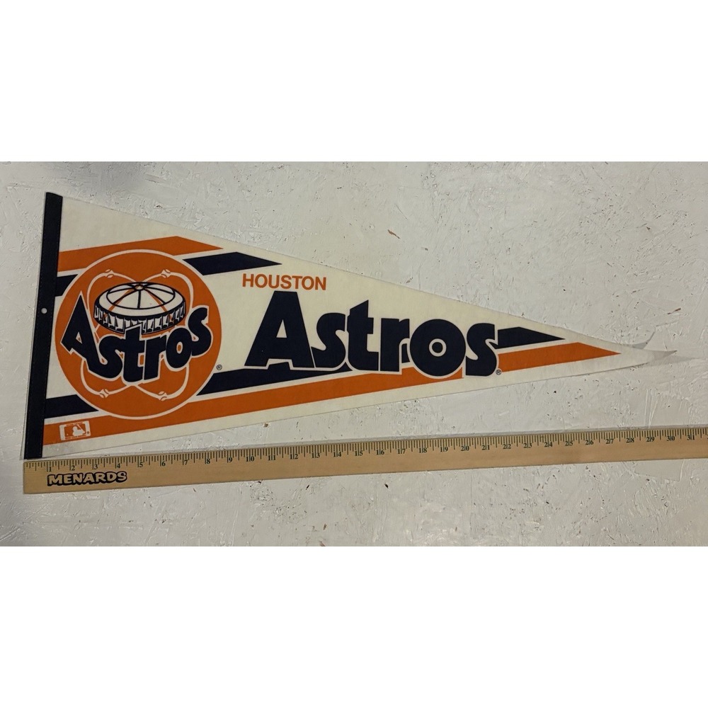 Vintage Houston Astros MLB Baseball Pennant 1990's 30" Excellent Condition